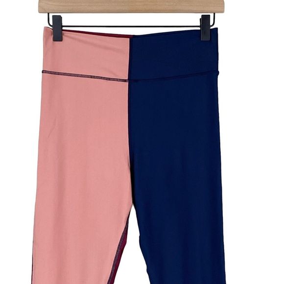The Upside NWT Harlequin Dance Midi Leggings 8 M High Waist Color Block Athletic - Picture 6 of 13
